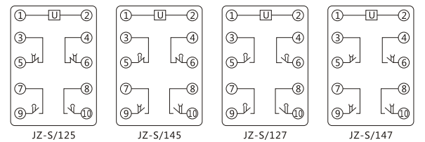 JZ-S/2417静态可调延时中间继电器内部接线图及外引接线图